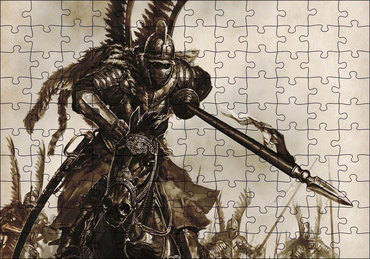 Zırh Mıztak Polonyalı Kanatlı Süvari Görseli Puzzle Yapboz MDF Ahşap 120 Parça 24 cm X 34 cm