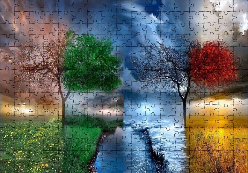 a İllüstrasyon Puzzle Yapboz MDF Ahşap 255 Parça 34 cm X 49 cm