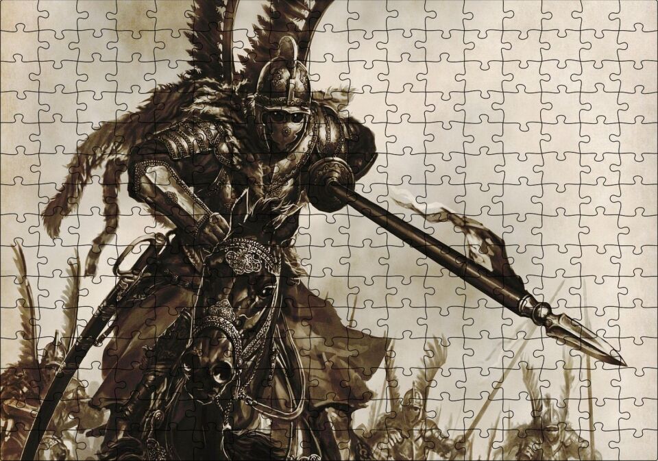 Zırh Mıztak Polonyalı Kanatlı Süvari Görseli Puzzle Yapboz MDF Ahşap 255 Parça 34 cm X 49 cm