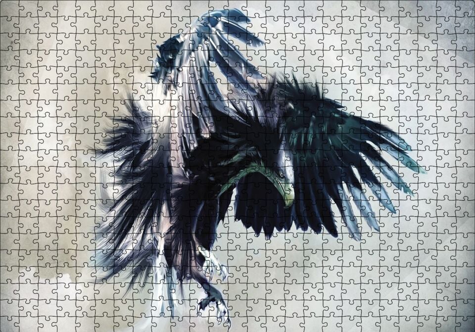 Av Hedefli Kartal Puzzle Yapboz MDF Ahşap 500 Parça 49 cm X 68 cm
