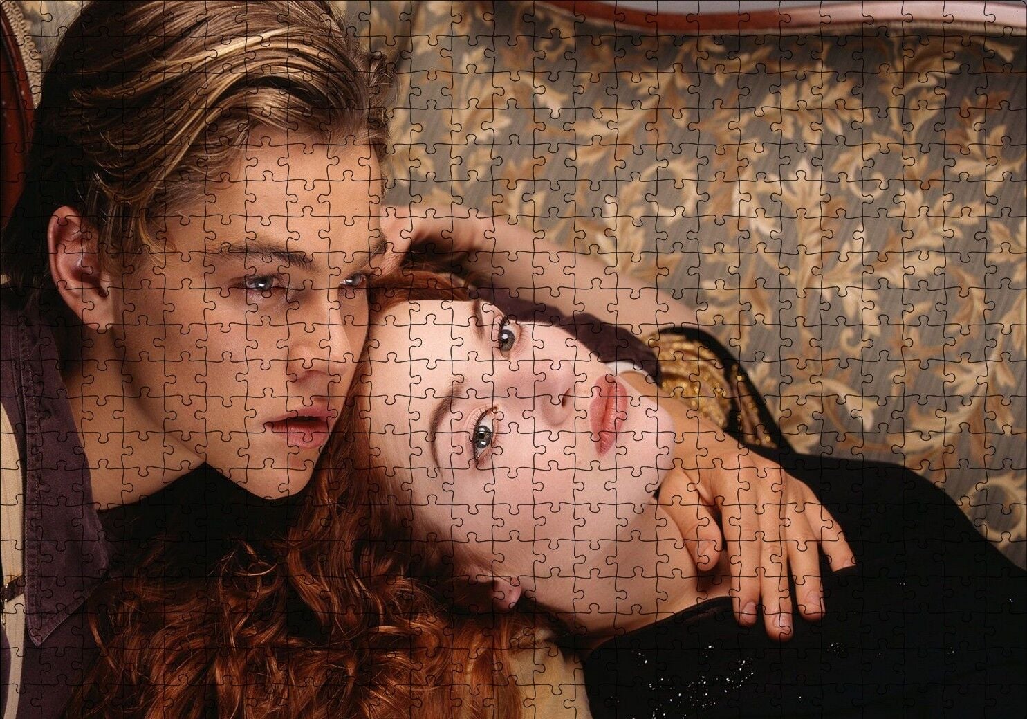 Titanic Rose ve Jack Kanepede Puzzle Yapboz MDF Ahşap 500 Parça 49 cm X 68 cm