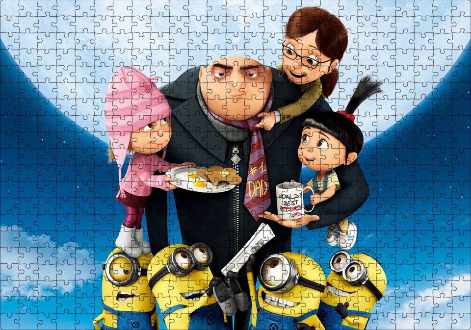 En Sevdiğim Kötü Adam Çizgi Film Puzzle Yapboz MDF Ahşap 500 Parça 49 cm X 68 cm