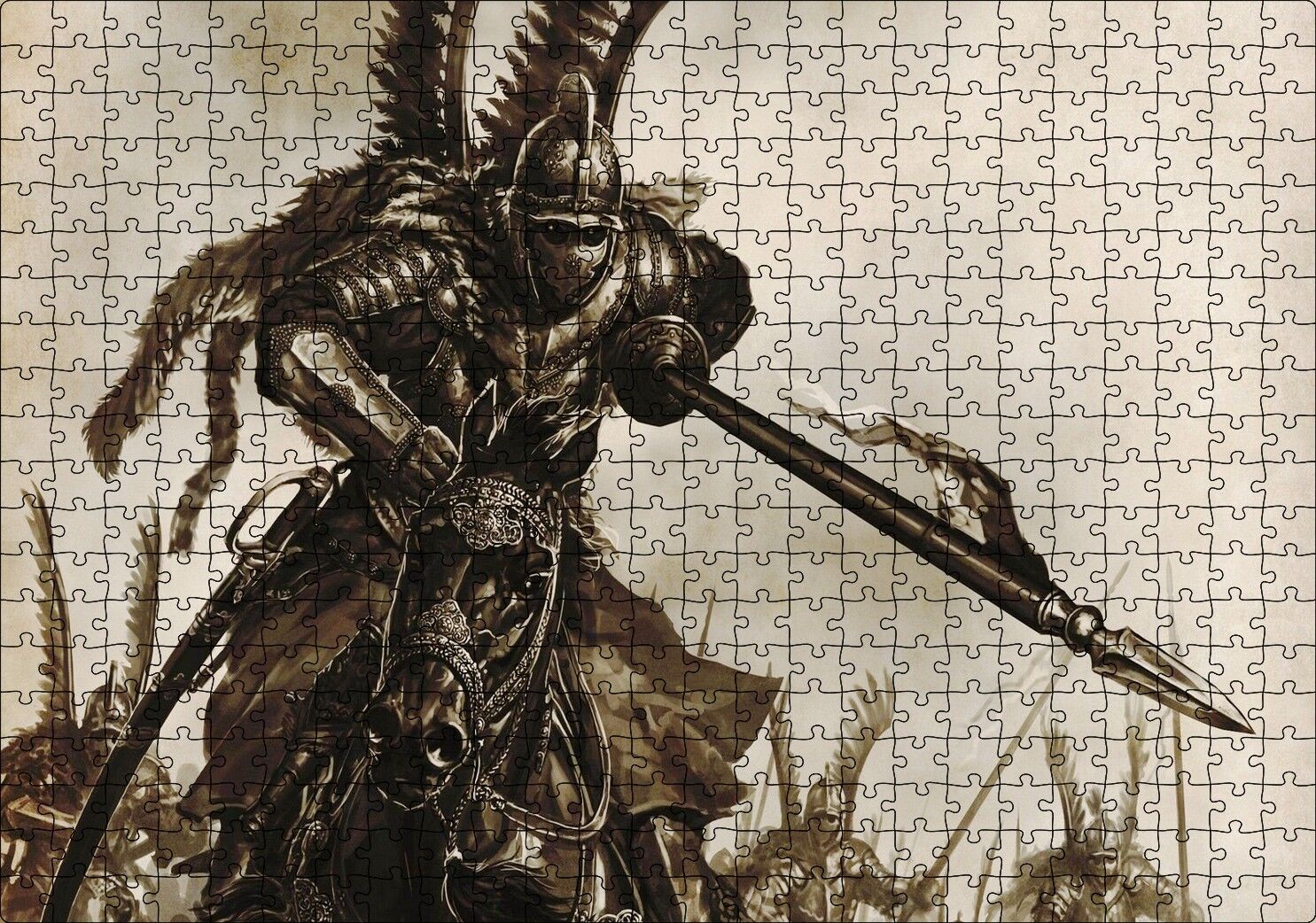 Zırh Mıztak Polonyalı Kanatlı Süvari Görseli Puzzle Yapboz MDF Ahşap 500 Parça 49 cm X 68 cm