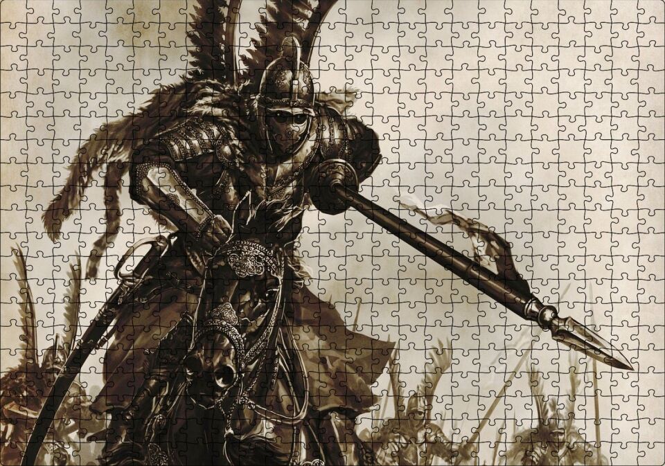 Zırh Mıztak Polonyalı Kanatlı Süvari Görseli Puzzle Yapboz MDF Ahşap 500 Parça 49 cm X 68 cm