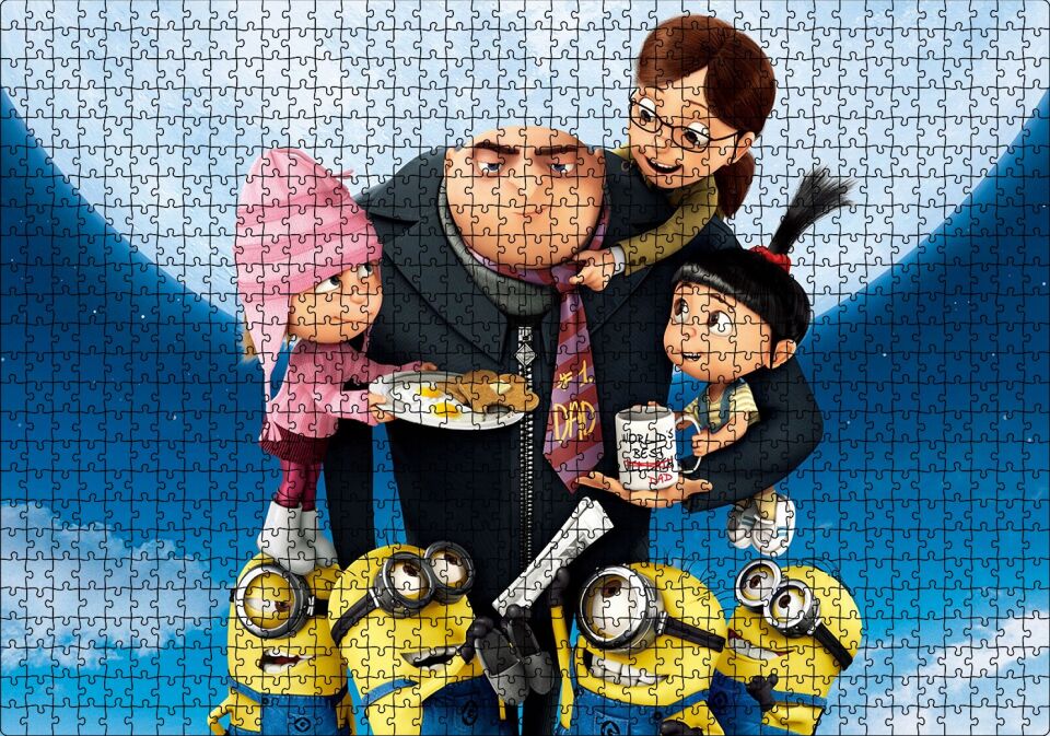 En Sevdiğim Kötü Adam Çizgi Film Puzzle Yapboz MDF Ahşap 1000 Parça 49 cm X 68 cm