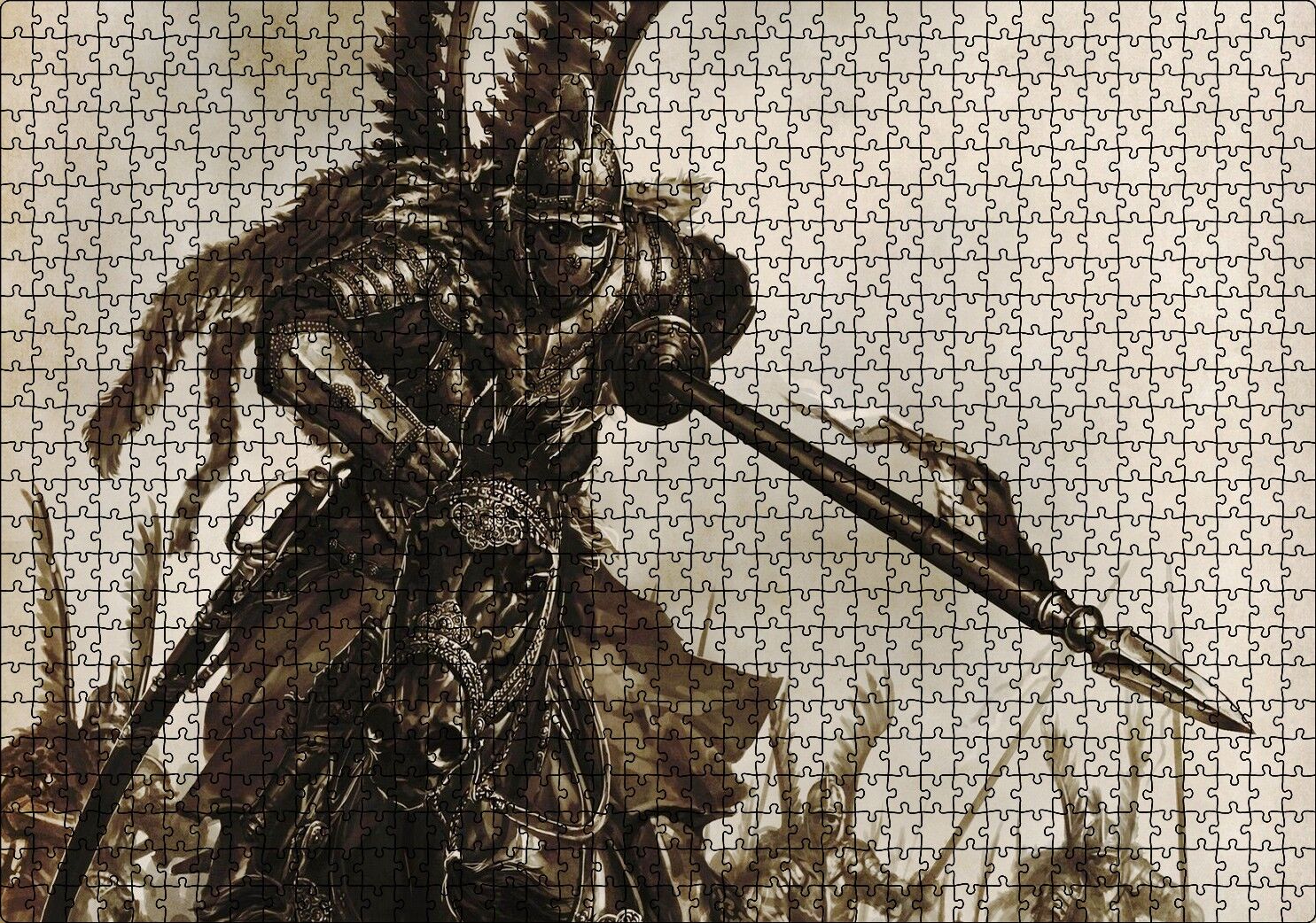 Zırh Mıztak Polonyalı Kanatlı Süvari Görseli Puzzle Yapboz MDF Ahşap 1000 Parça 49 cm X 68 cm