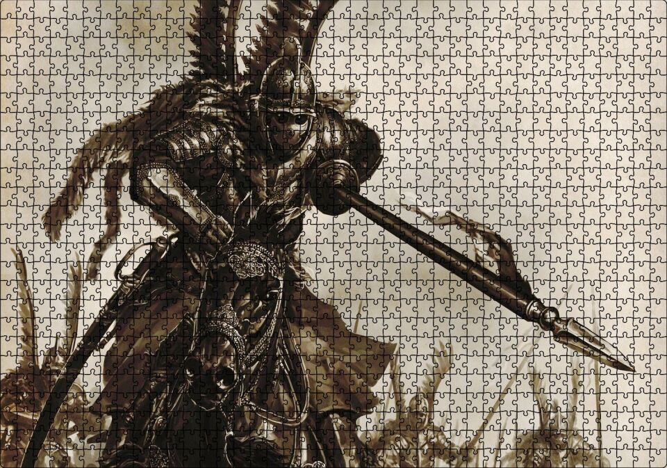Zırh Mıztak Polonyalı Kanatlı Süvari Görseli Puzzle Yapboz MDF Ahşap 1000 Parça 49 cm X 68 cm