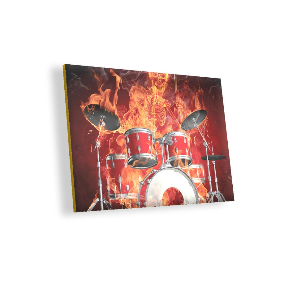 Alevli İskelet Batari MDF Akşap Duvar Tablo 25x35 cm