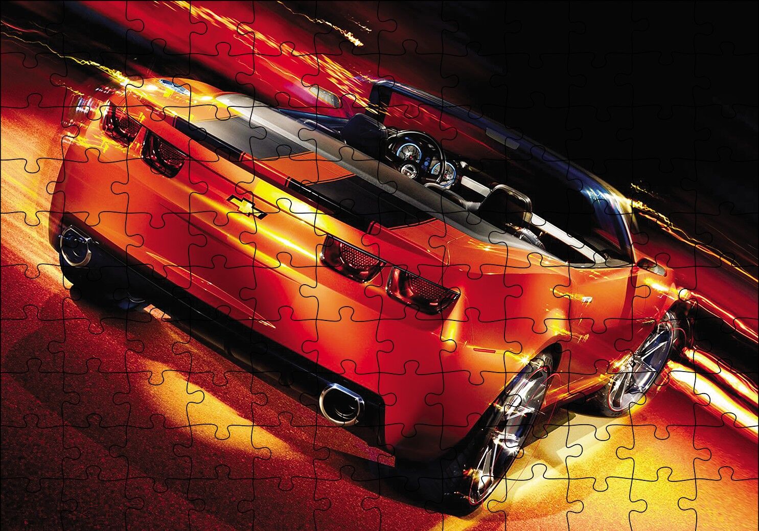 Kırmızı Spor Otomobil Puzzle Yapboz MDF Ahşap 120 Parça 24 cm X 34 cm