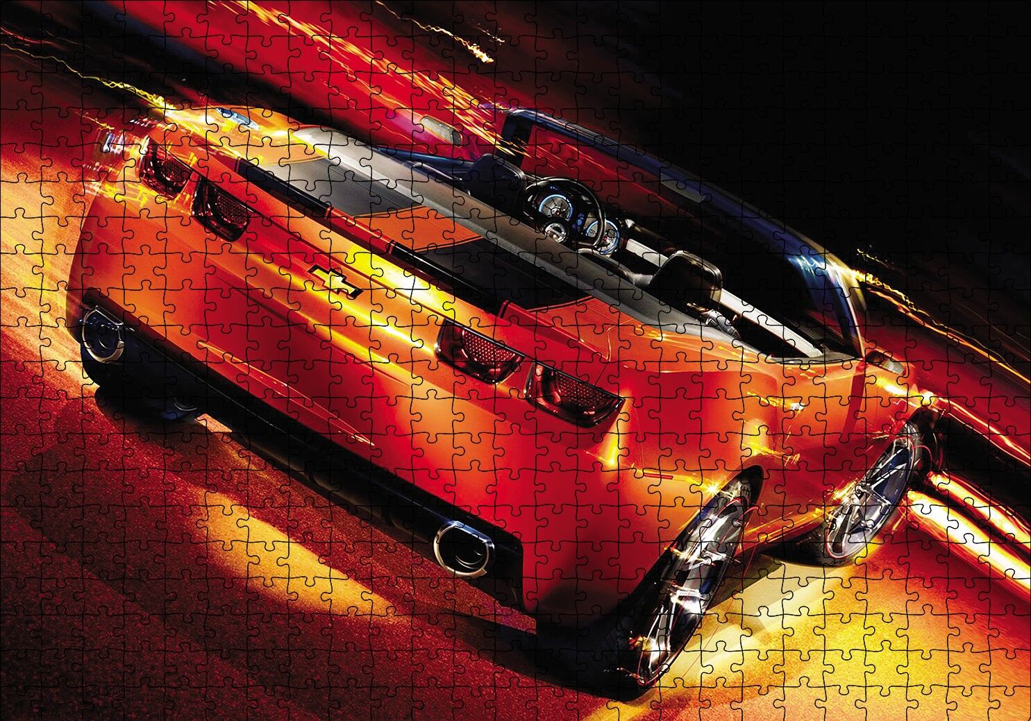 Kırmızı Spor Otomobil Puzzle Yapboz MDF Ahşap 500 Parça 49 cm X 68 cm