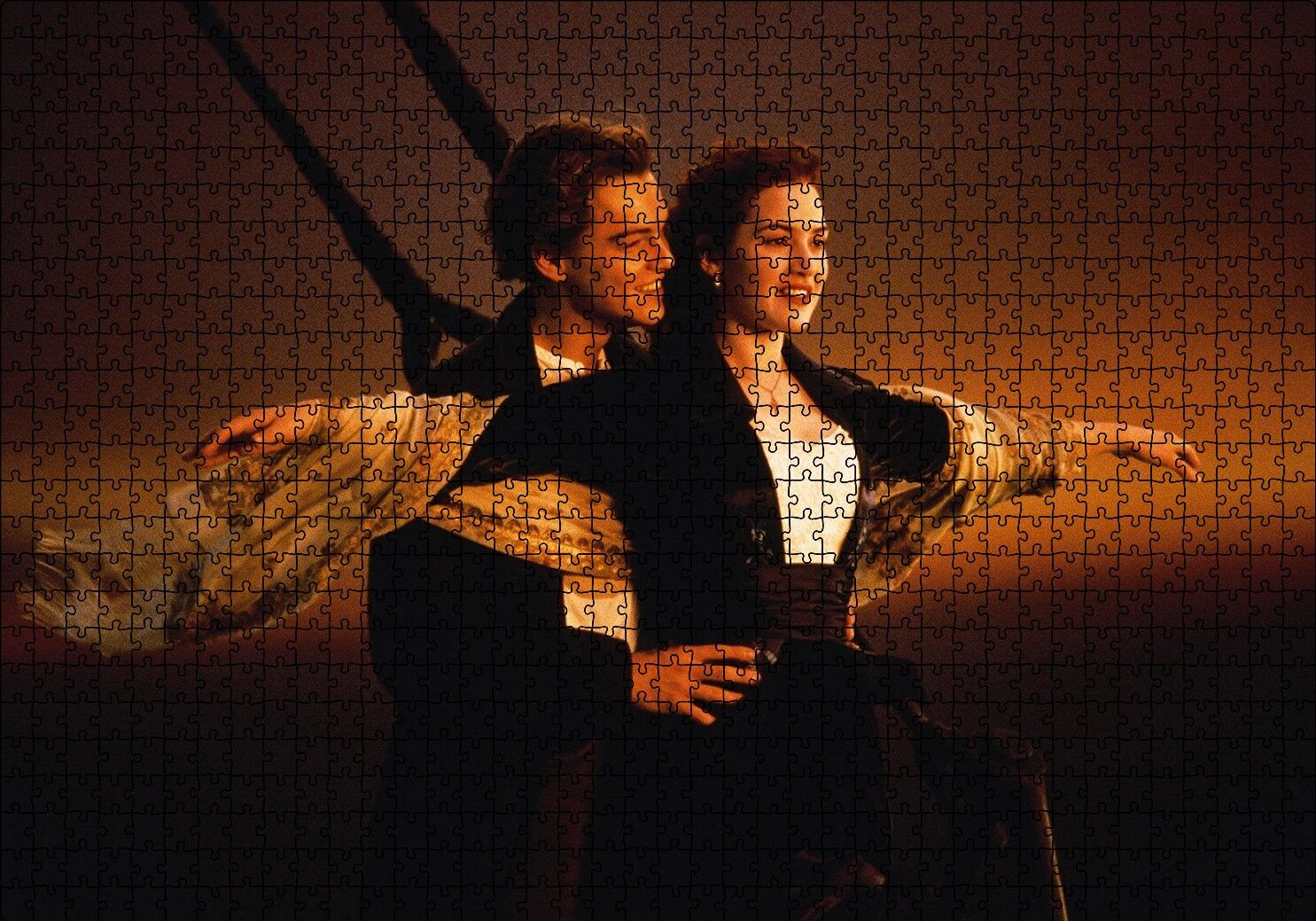 Titanic Rose ve Jack Uçuyor Puzzle Yapboz MDF Ahşap 1000 Parça 49 cm X 68 cm