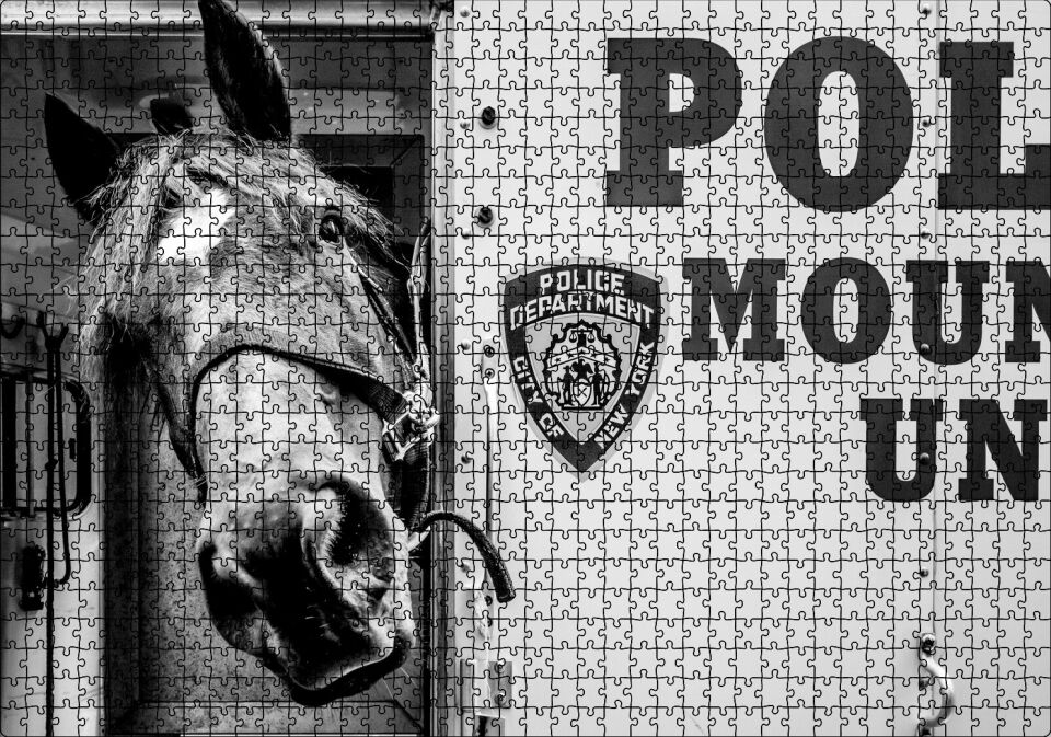 New York Polis Departmanı'nın Emektar Üyesi Puzzle Yapboz MDF Ahşap 1000 Parça 49 cm X 68 cm