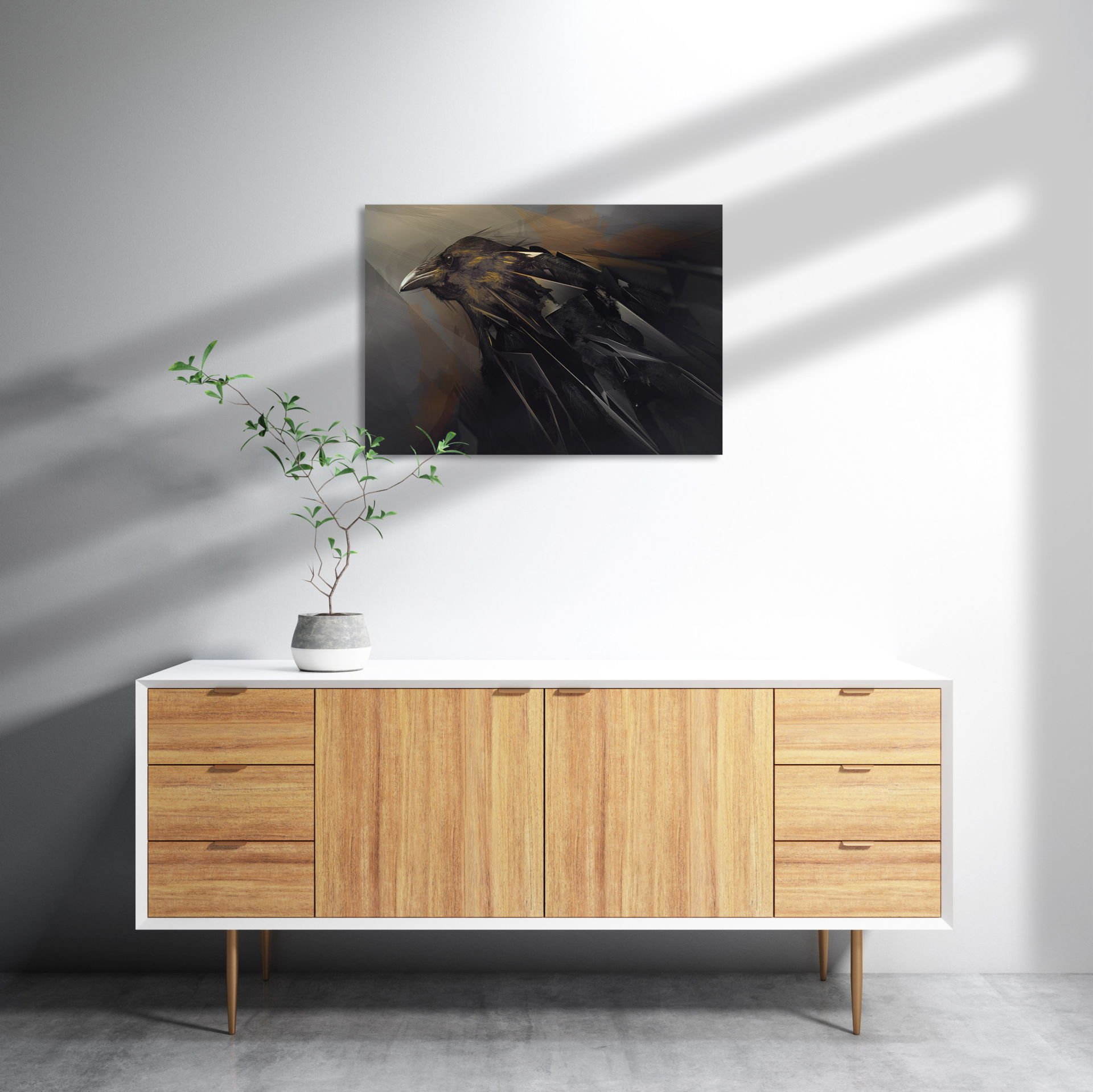 Amerikan Kargası MDF Akşap Duvar Tablo 50x70 cm