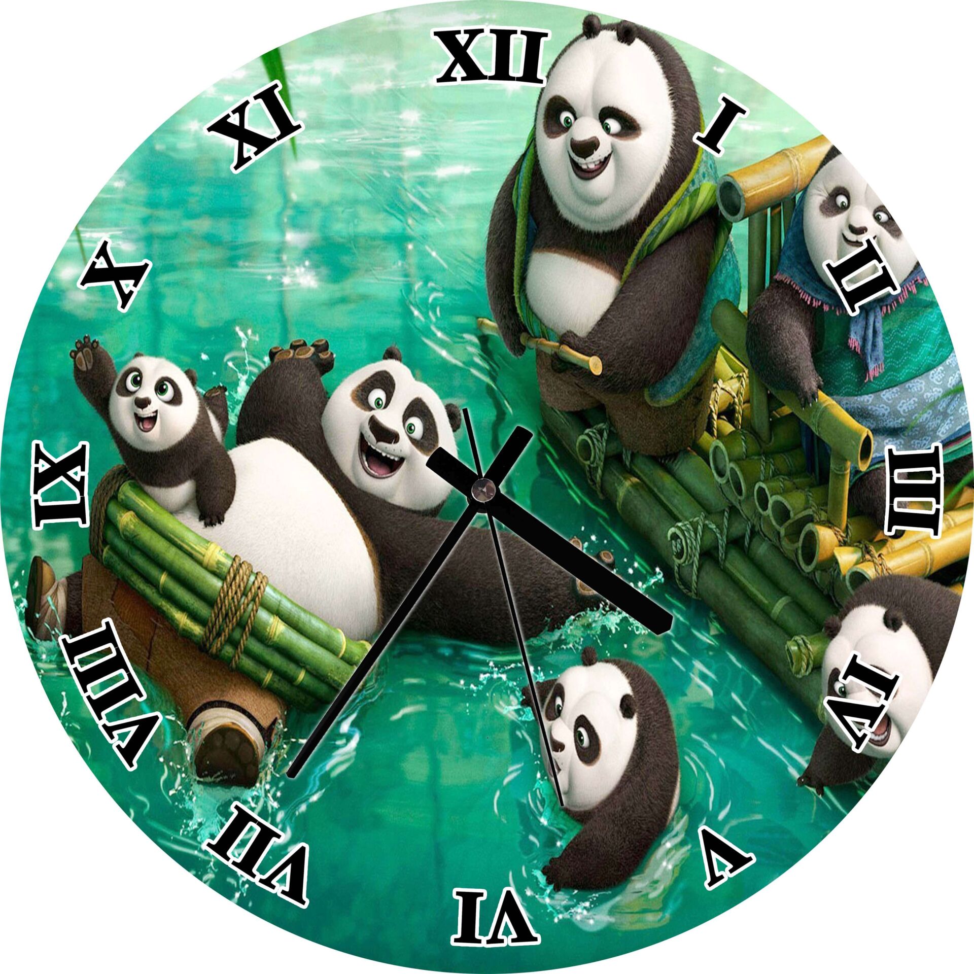 Kung Fu Panda 3 2016  Mdf Ahşap Duvar Saati 30 cm Çap