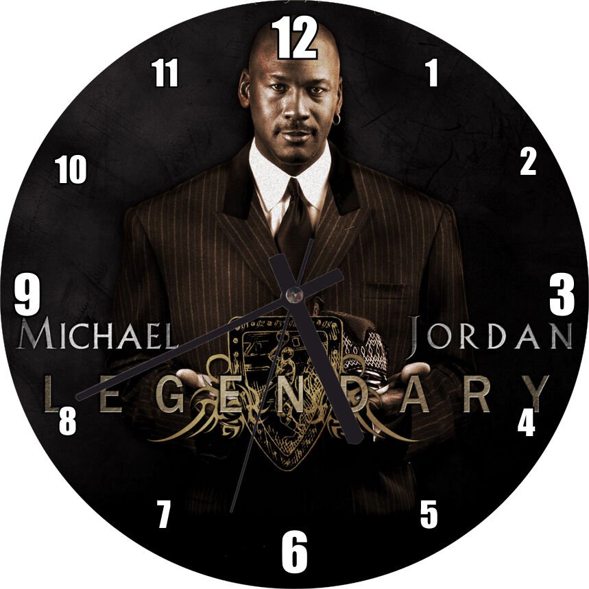 Efsanevi Michael Jordan Takım Elbiseli  Mdf Ahşap Duvar Saati