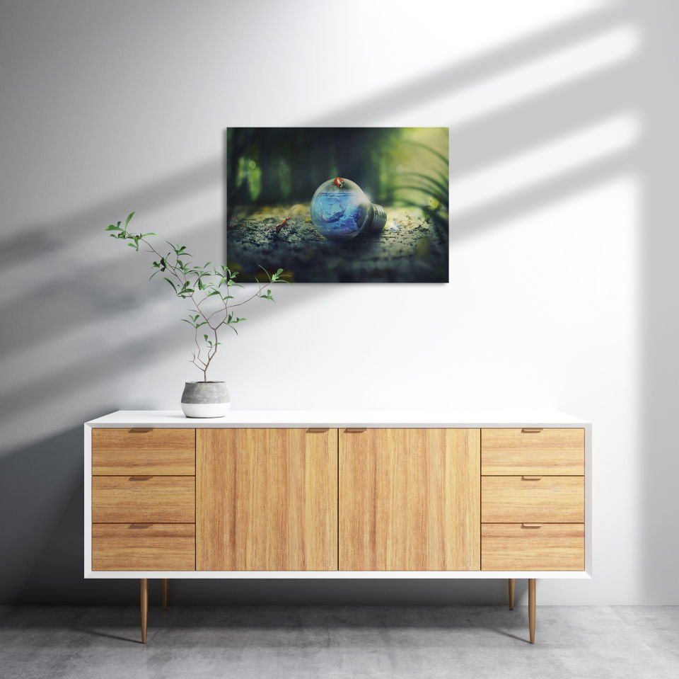 Ampül Doğa Karınca Uğurböceği MDF Akşap Duvar Tablo 25x35 cm