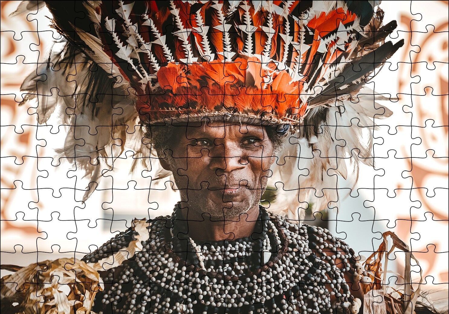 Yerel Kostümlü Yerli Adam Puzzle Yapboz MDF Ahşap 120 Parça 24 cm X 34 cm