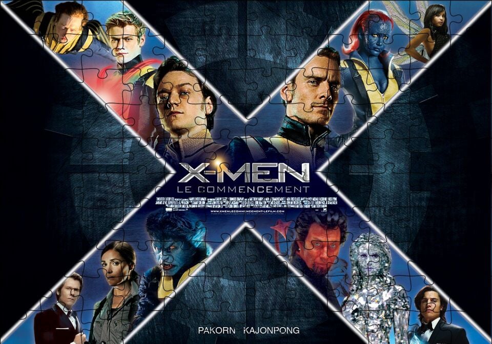 X Men Film Afişi Puzzle Yapboz MDF Ahşap 120 Parça 24 cm X 34 cm