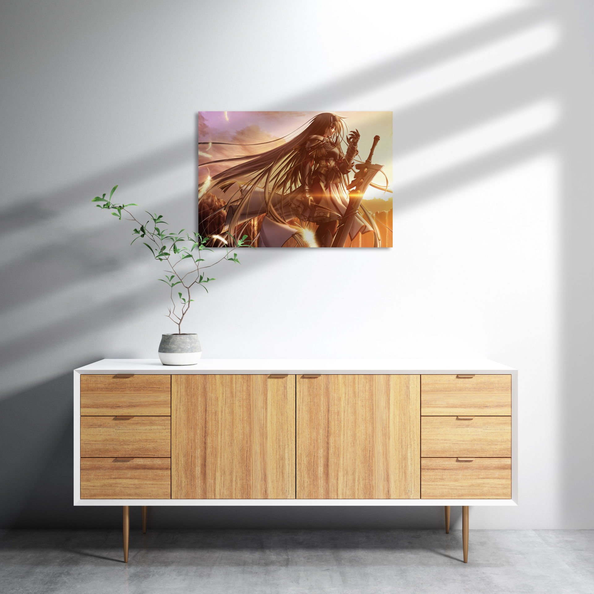 Animasyon Savaşçı Kadın MDF Akşap Duvar Tablo 25x35 cm