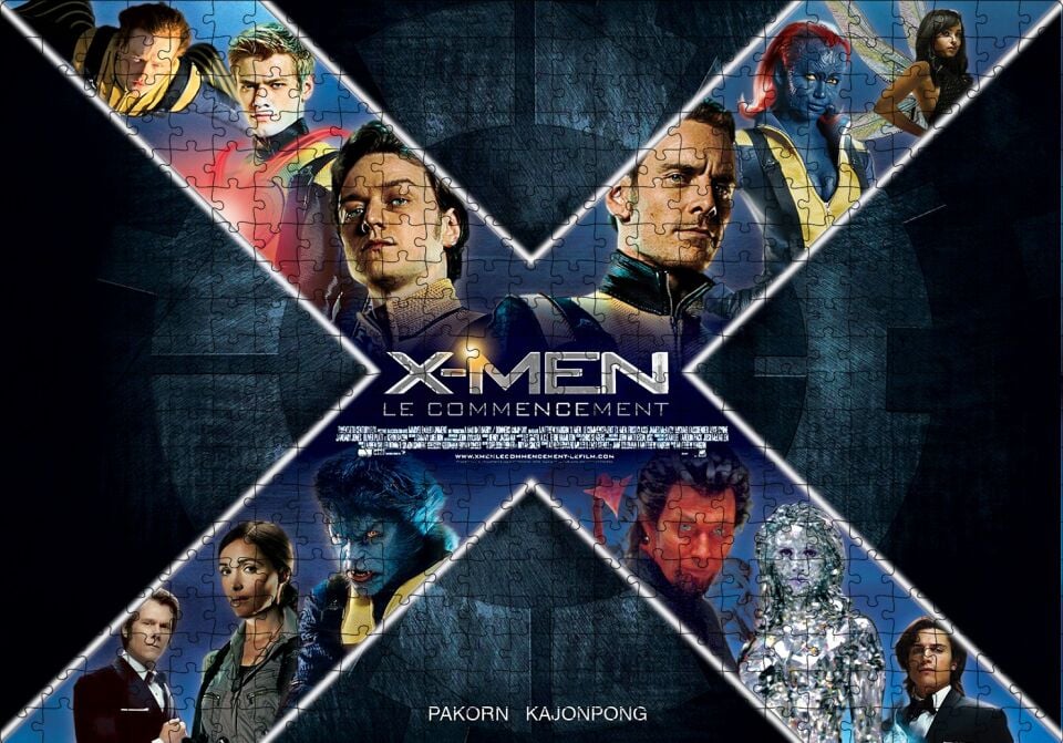 X Men Film Afişi Puzzle Yapboz MDF Ahşap 500 Parça 49 cm X 68 cm