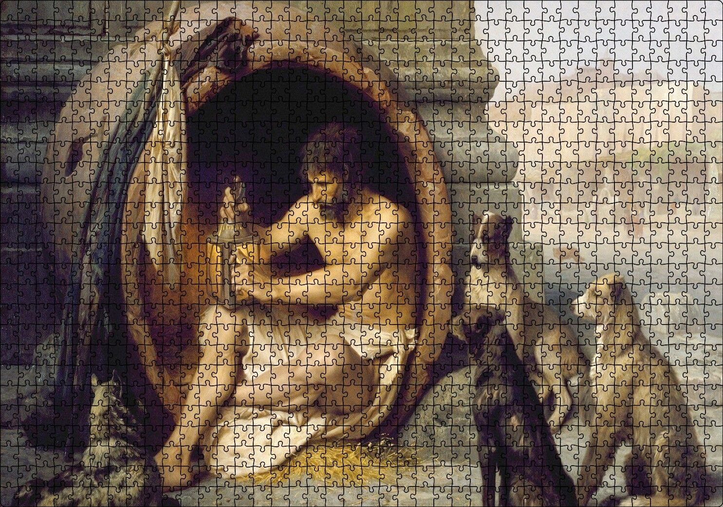 Fıçının İçindeki Diogenes ve Köpekler Puzzle Yapboz MDF Ahşap 1000 Parça 49 cm X 68 cm