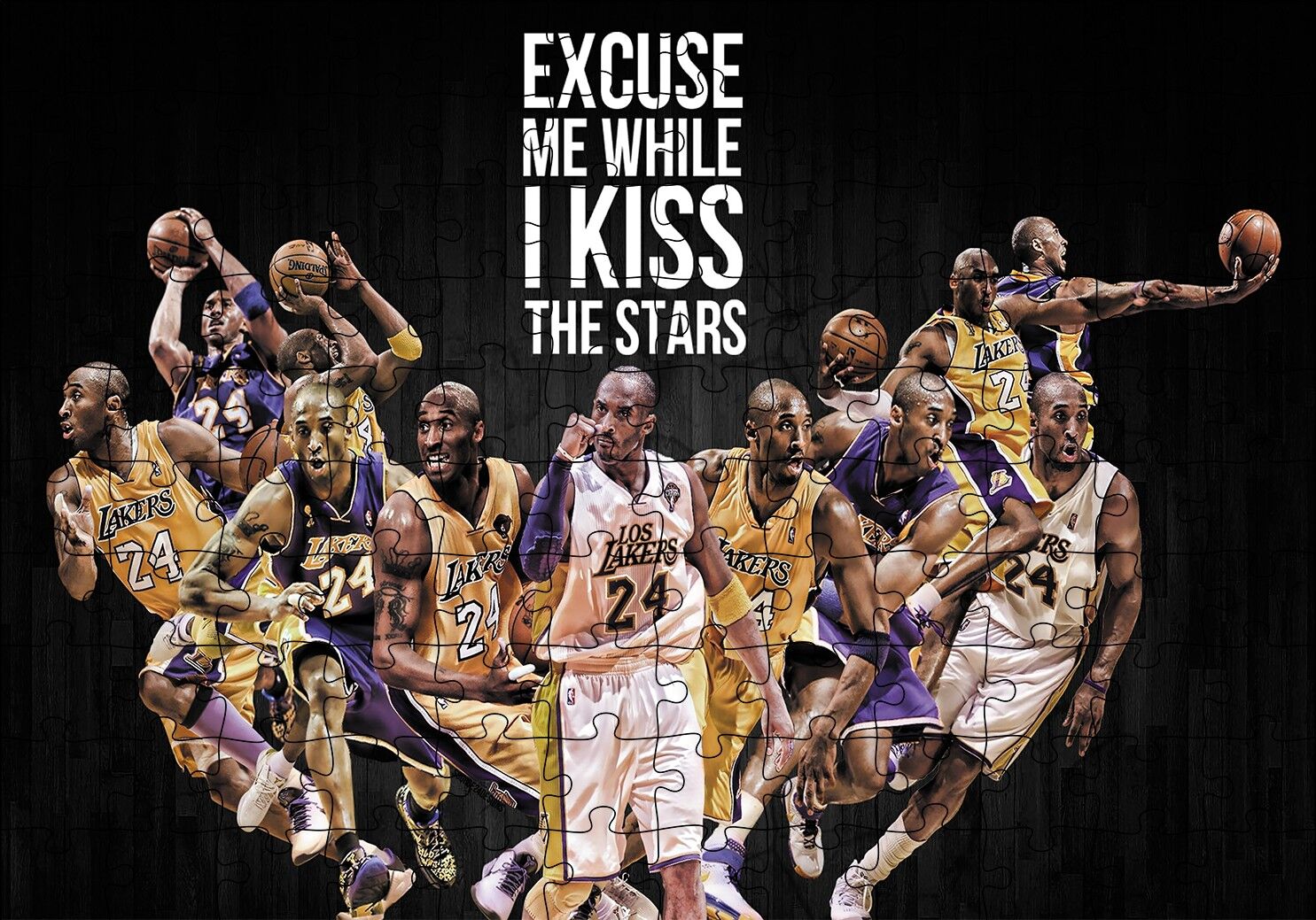 Kobe Bryant Özgürlük Puzzle Yapboz MDF Ahşap 120 Parça 24 cm X 34 cm