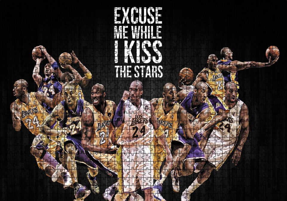 Kobe Bryant Özgürlük Puzzle Yapboz MDF Ahşap 1000 Parça 49 cm X 68 cm