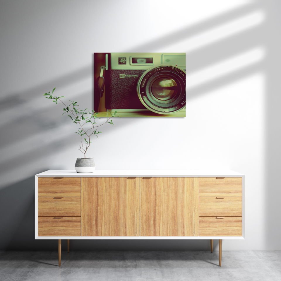 Antika Fotoğraf Makinası MDF Akşap Duvar Tablo 50x70 cm