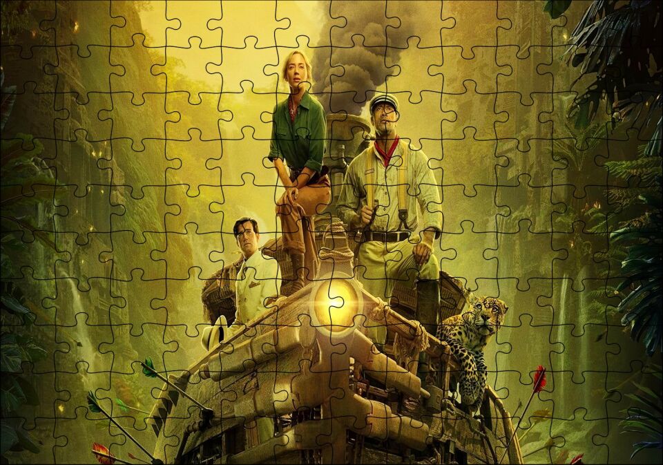 Jungle Cruise 2021 Filmleri Puzzle Yapboz MDF Ahşap 120 Parça 24 cm X 34 cm