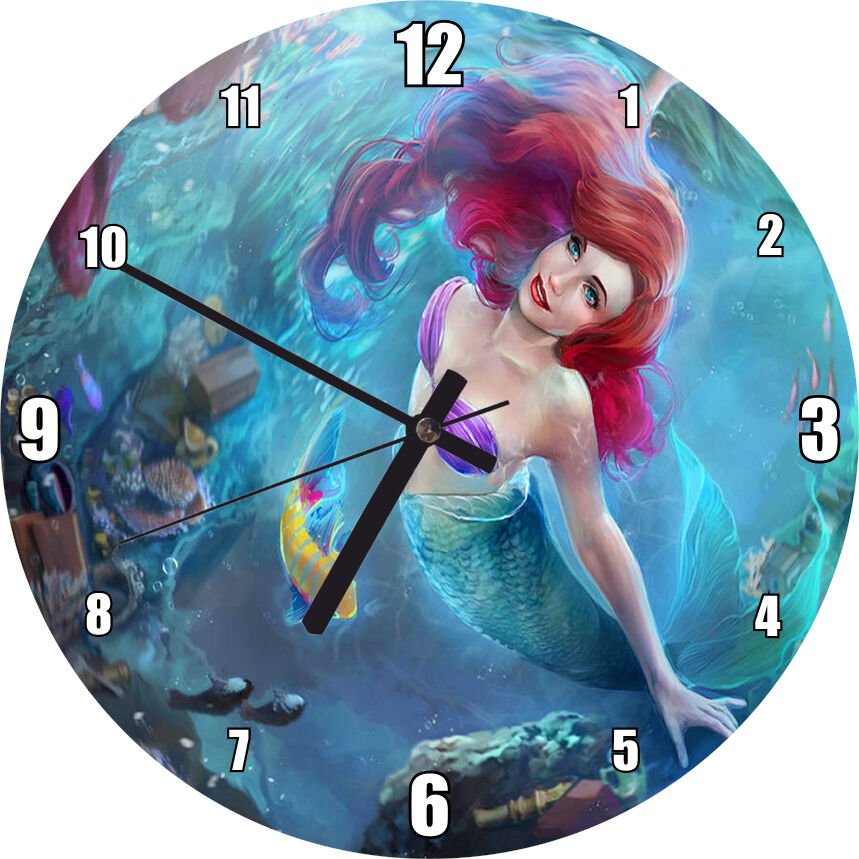 Derinliklerden Yükselen Deniz Kızı Mdf Ahşap Duvar Saati