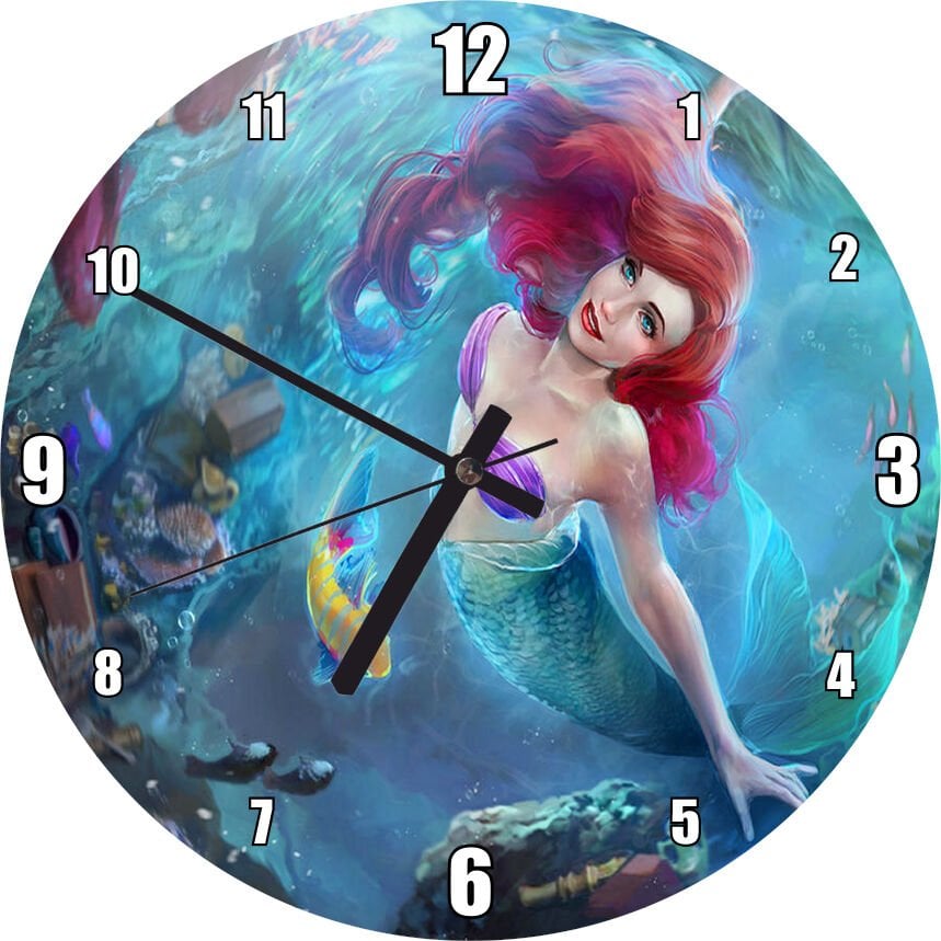 Derinliklerden Yükselen Deniz Kızı Mdf Ahşap Duvar Saati