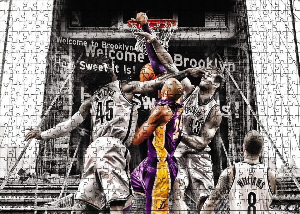 Kobe Bryant Mücadele Puzzle Yapboz MDF Ahşap 500 Parça 49 cm X 68 cm