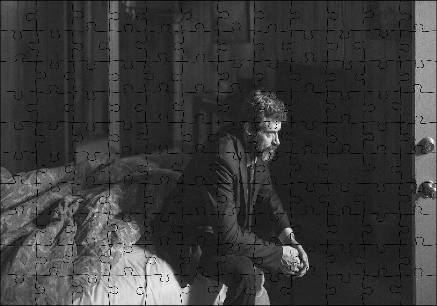 Logan Noir Siya Beyaz Görseli Puzzle Yapboz MDF Ahşap
