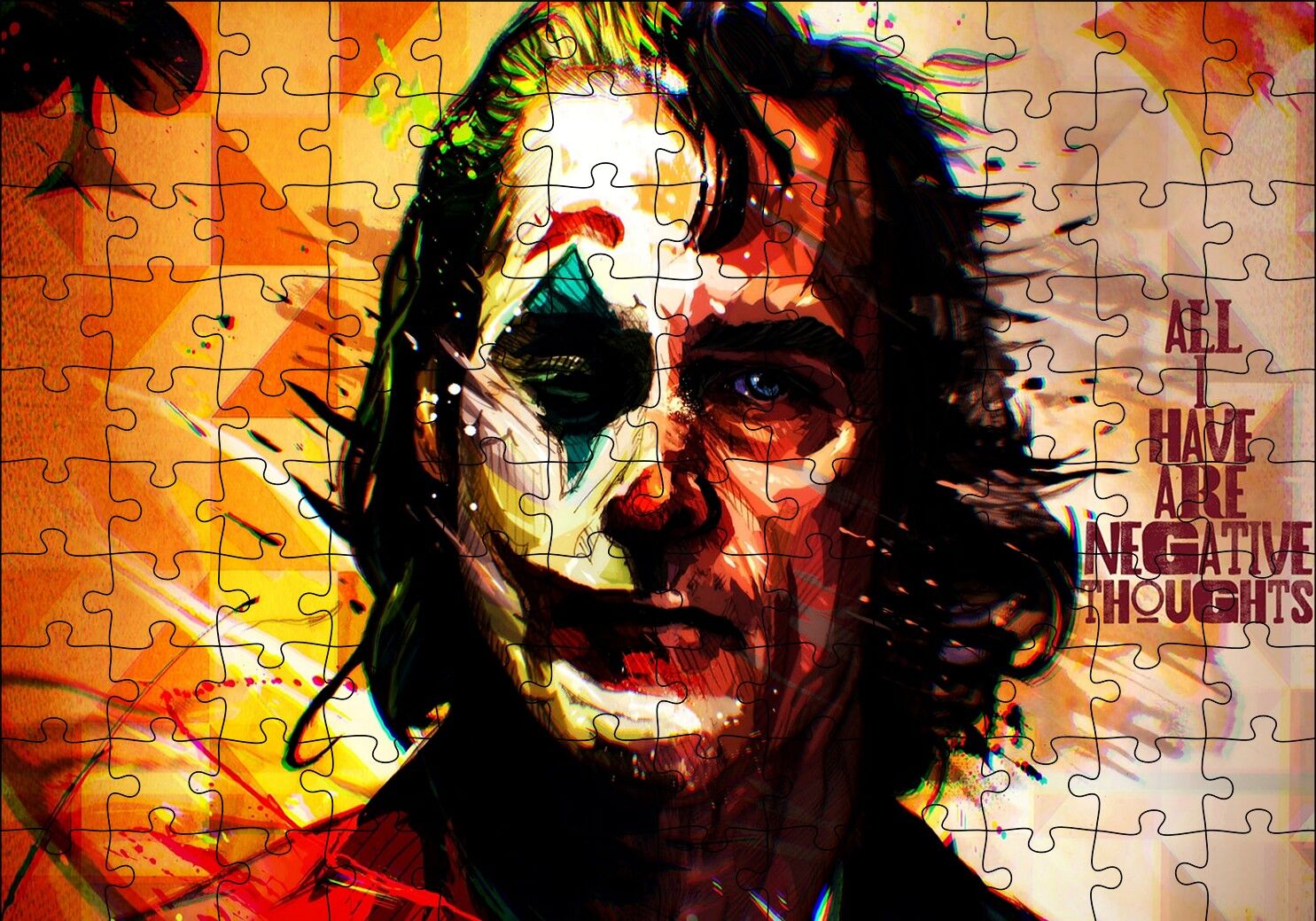 Joker Tüm Sahip Olduğum Olumsuz Düşünceler Puzzle Yapboz MDF Ahşap