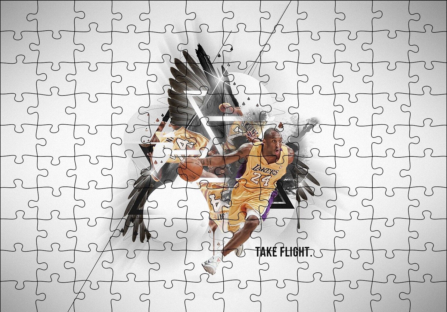Kobe Bryant Kartal Kanadı Puzzle Yapboz MDF Ahşap 120 Parça 24 cm X 34 cm
