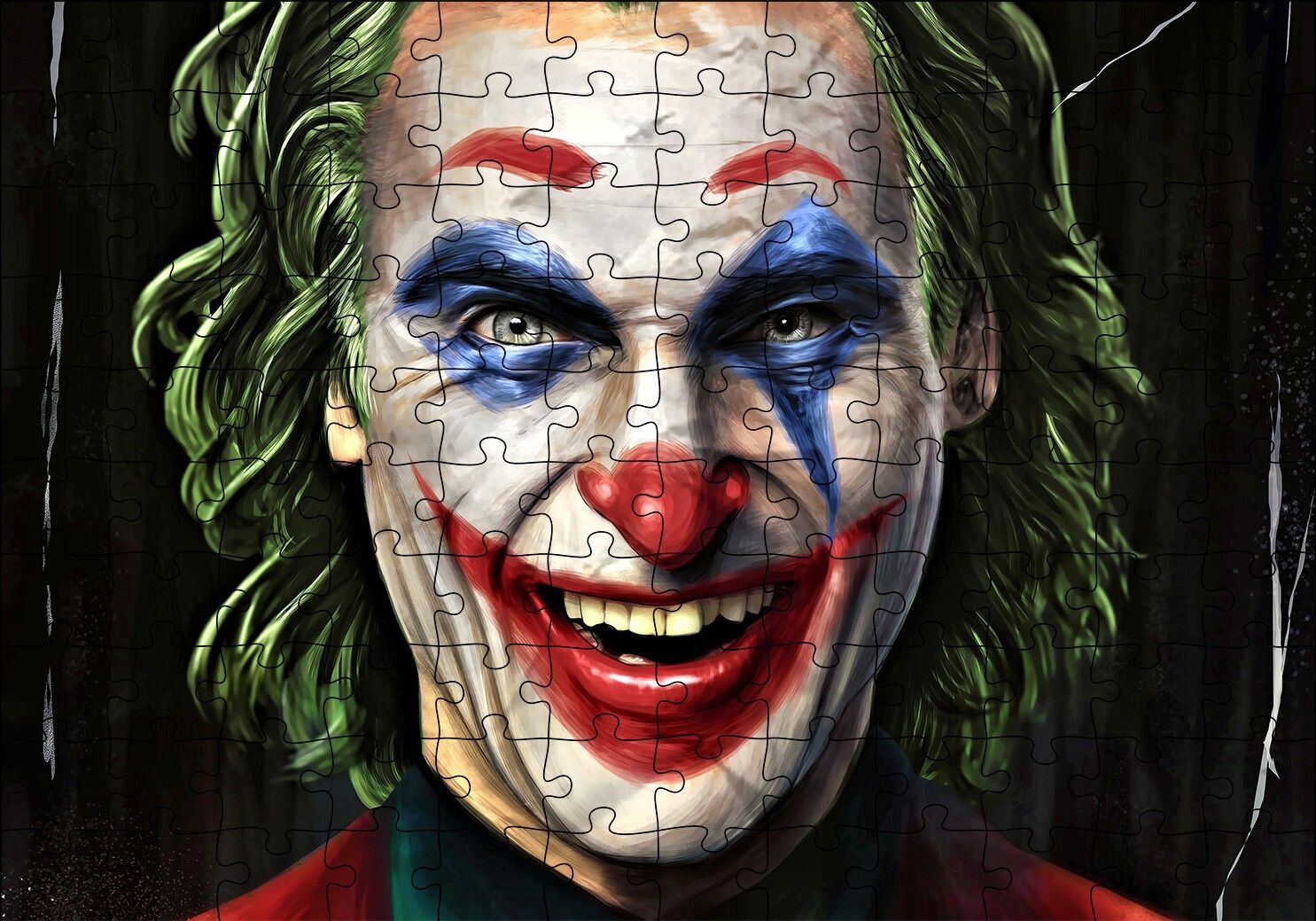 Joker Yakın Plan Yüz Çizim Puzzle Yapboz MDF Ahşap