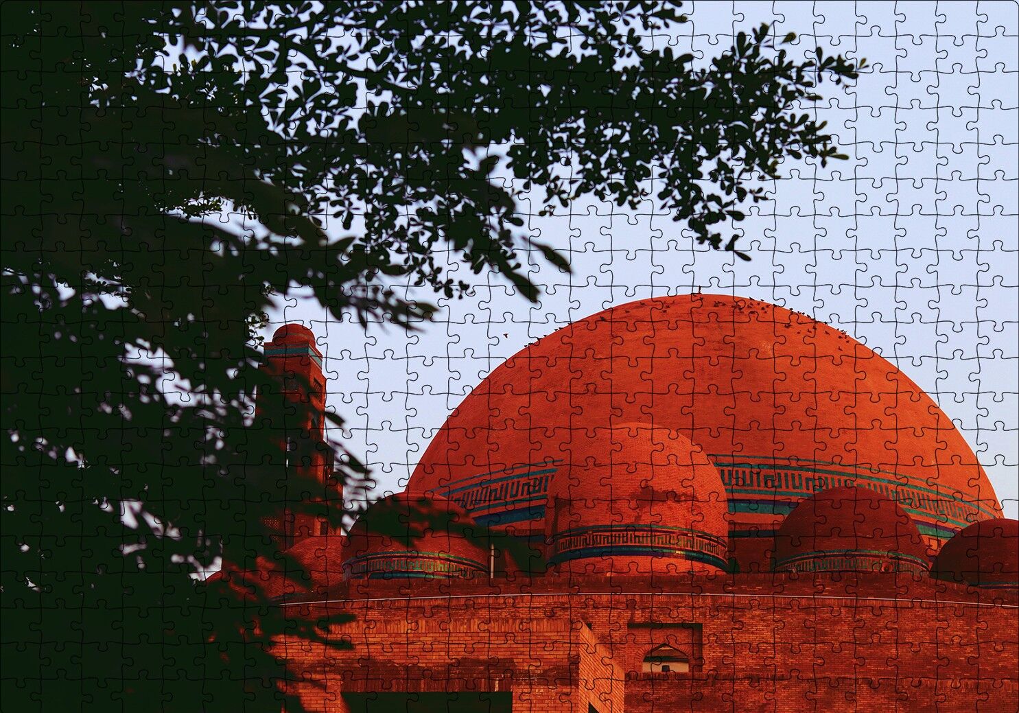 Ağaçların Arasından Kızıl Kubbe Puzzle Yapboz MDF Ahşap 500 Parça 49 cm X 68 cm