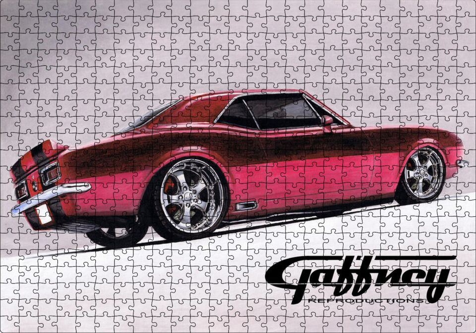 Kırmızı Camaro Kuruboya Puzzle Yapboz MDF Ahşap 500 Parça 49 cm X 68 cm