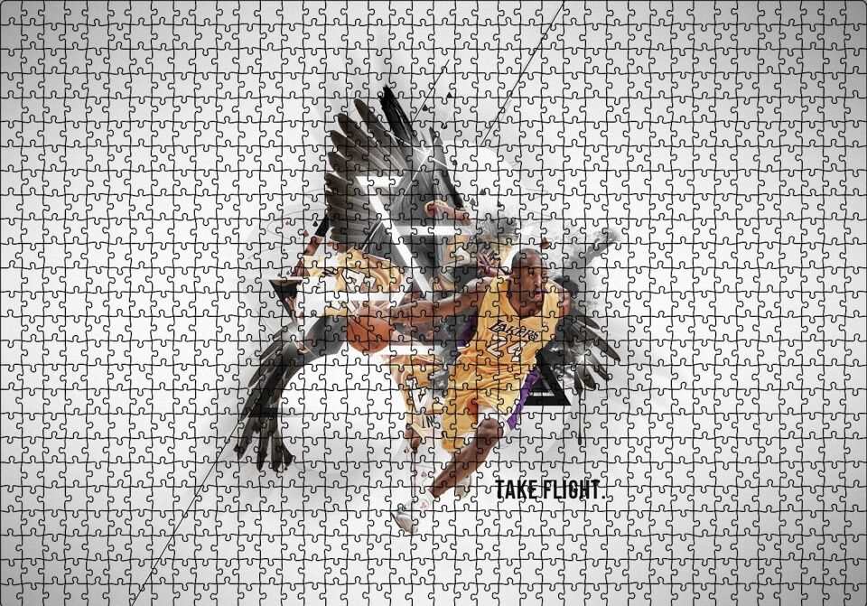 Kobe Bryant Kartal Kanadı Puzzle Yapboz MDF Ahşap 1000 Parça 49 cm X 68 cm