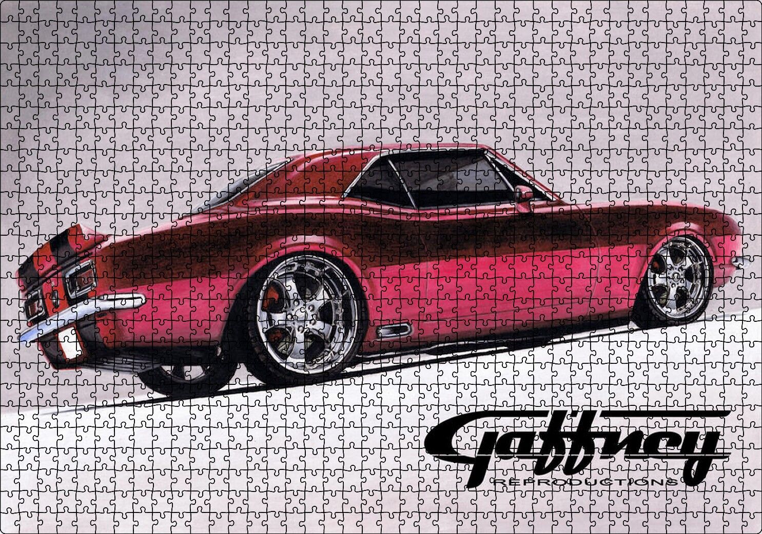 Kırmızı Camaro Kuruboya Puzzle Yapboz MDF Ahşap 1000 Parça 49 cm X 68 cm
