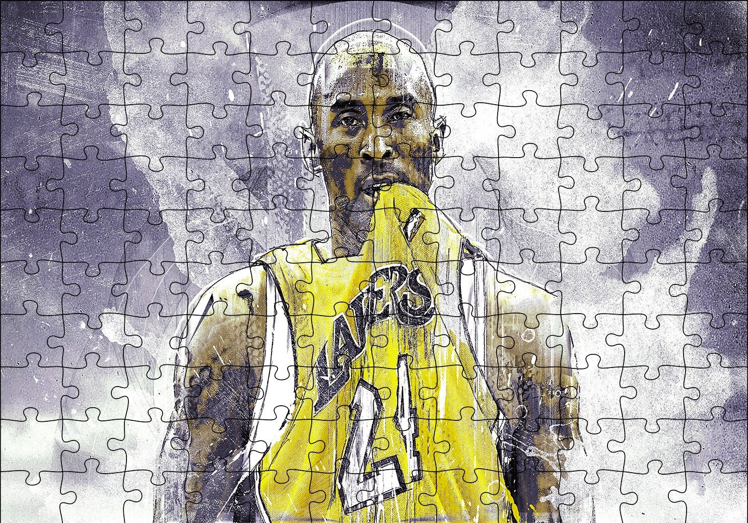 Kobe Bryant Maç Bitti Puzzle Yapboz MDF Ahşap 120 Parça 24 cm X 34 cm