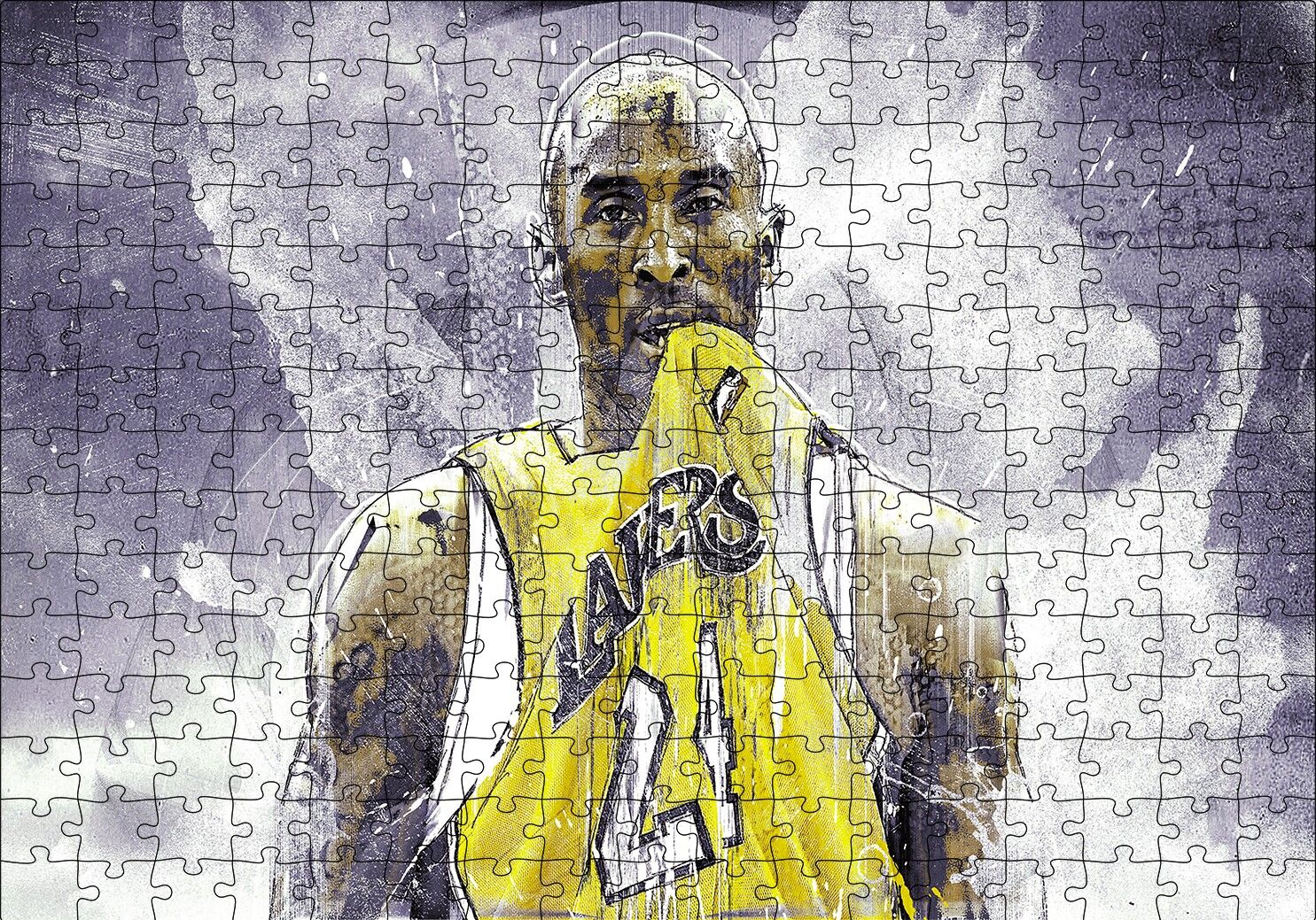Kobe Bryant Maç Bitti Puzzle Yapboz MDF Ahşap 255 Parça 34 cm X 49 cm