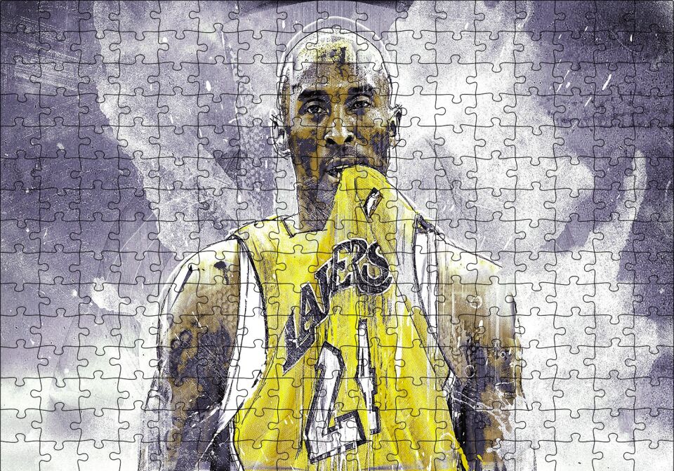 Kobe Bryant Maç Bitti Puzzle Yapboz MDF Ahşap 255 Parça 34 cm X 49 cm