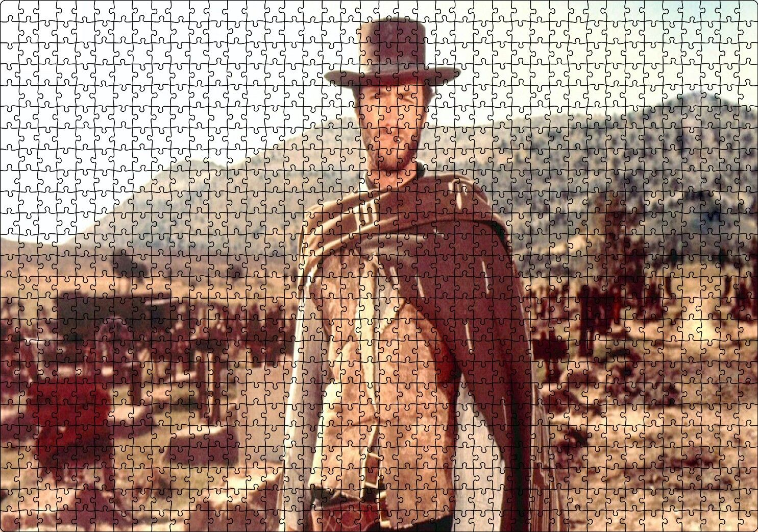 İyi Kötü Çirkin Clint Eastwood Puzzle Yapboz MDF Ahşap 1000 Parça 49 cm X 68 cm