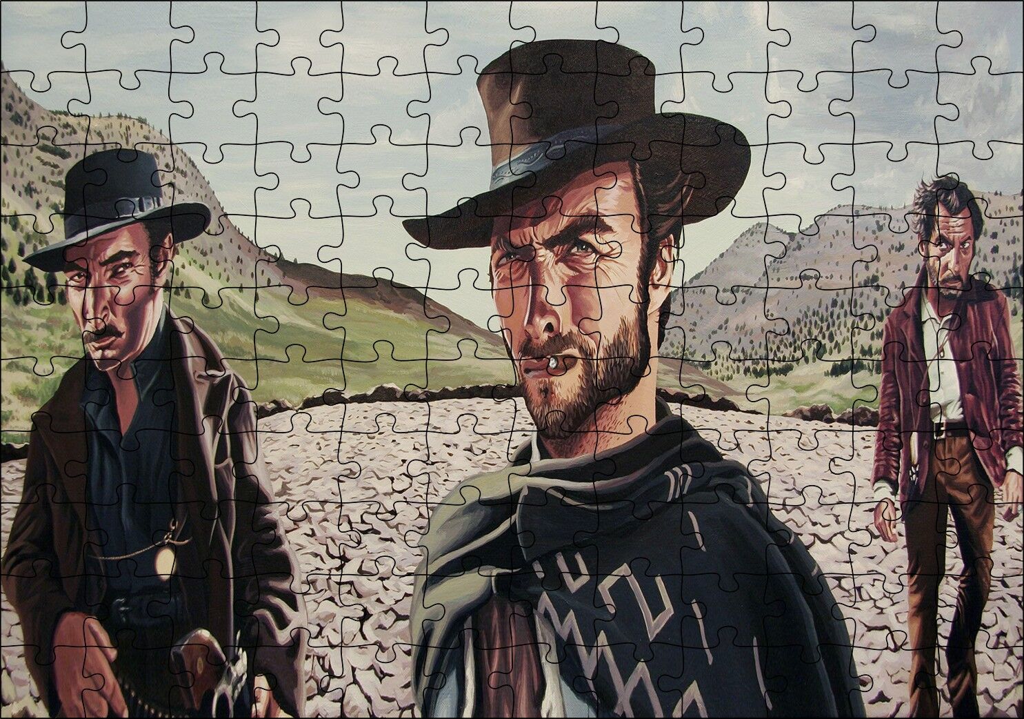 İyi Kötü Çirkin Karikatürize Puzzle Yapboz MDF Ahşap 120 Parça 24 cm X 34 cm