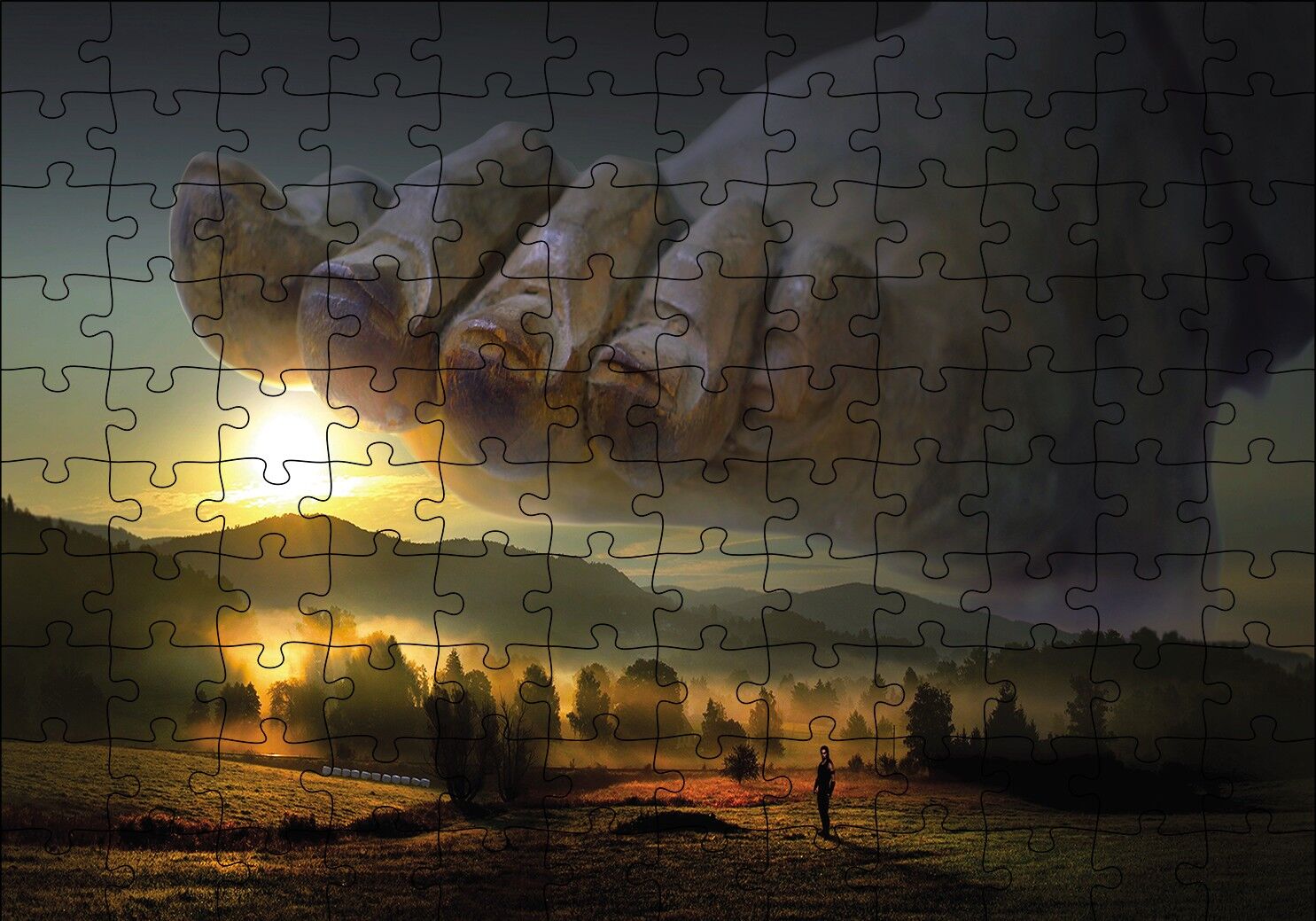 Adam Doğa Ayak Gücü Puzzle Yapboz MDF Ahşap