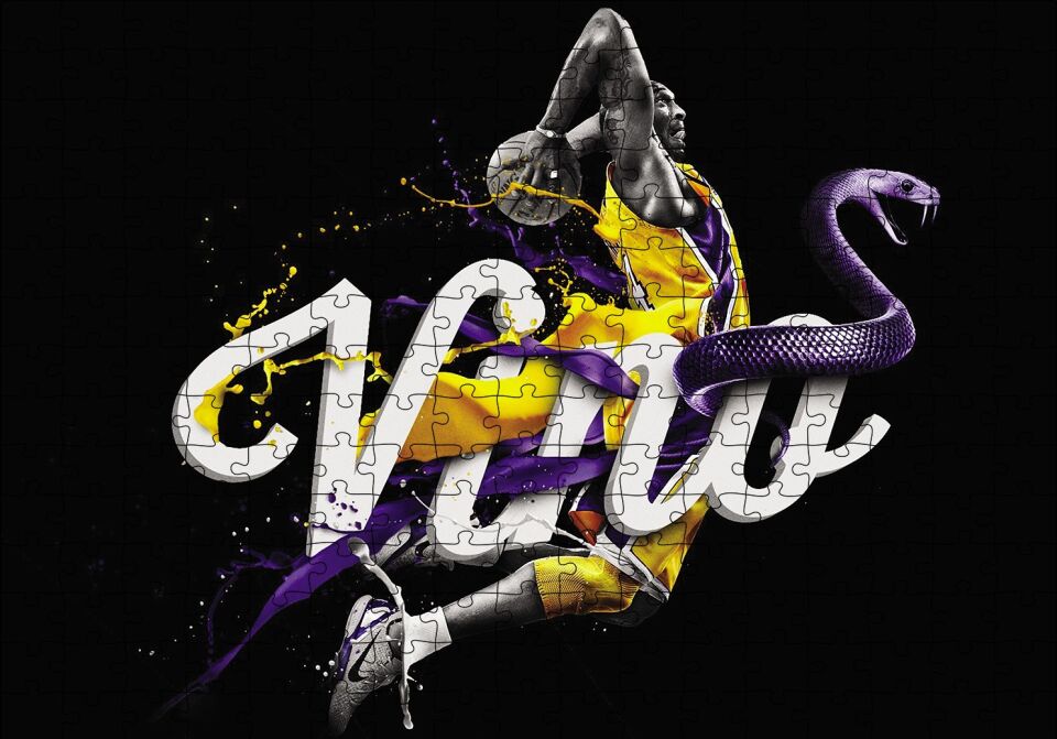 Kobe Bryant Ving Puzzle Yapboz MDF Ahşap 255 Parça 34 cm X 49 cm