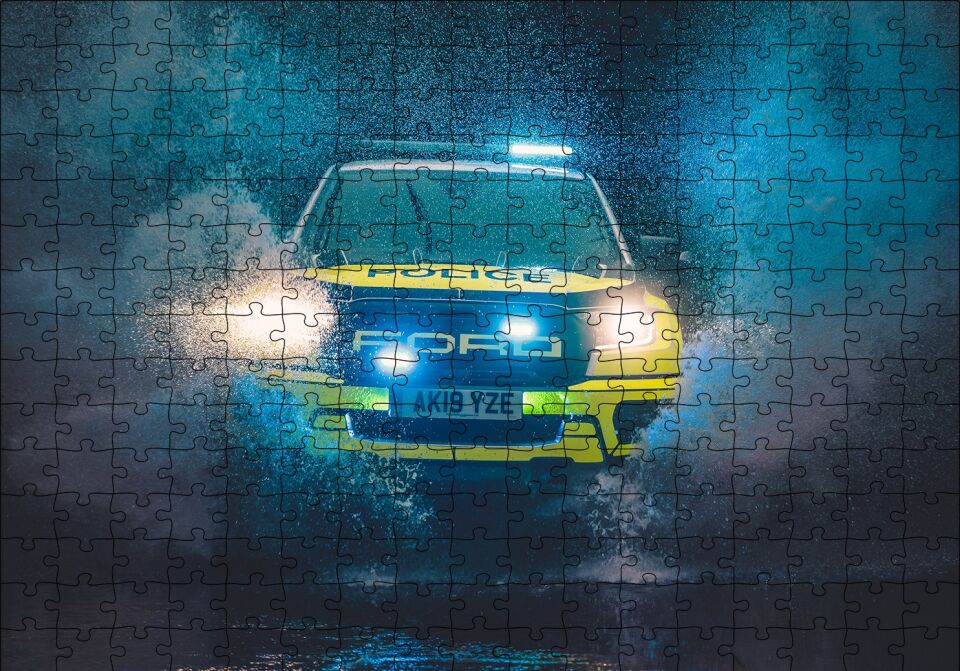 Ford Ranger Raptor Polis Aracı Puzzle Yapboz MDF Ahşap 255 Parça 34 cm X 49 cm