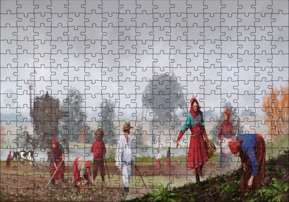Jakub Rozalkinin 1920 Serisinden Görsel Puzzle Yapboz MDF Ahşap 255 Parça 34 cm X 49 cm