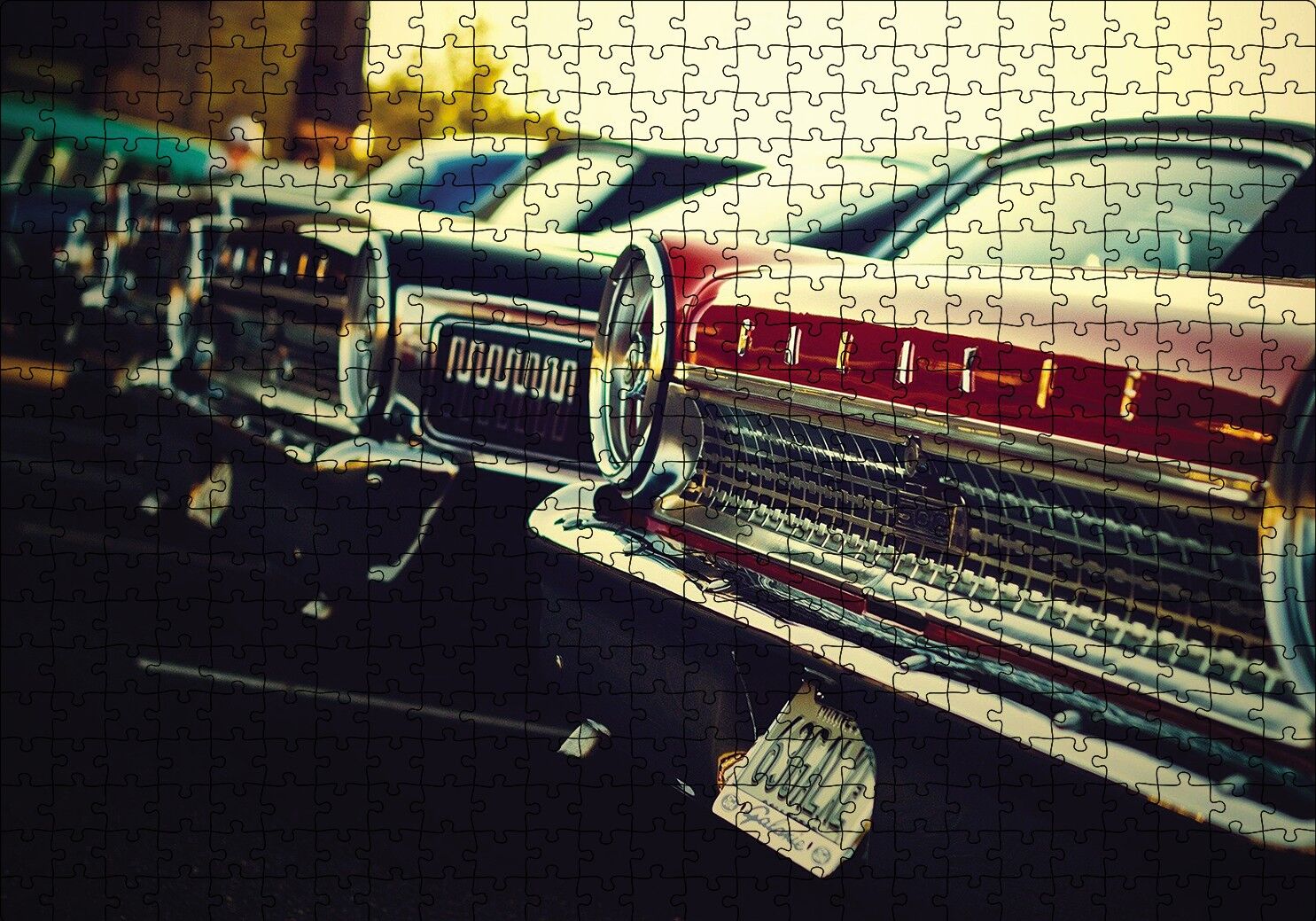 Klasik Arabalar Puzzle Yapboz MDF Ahşap 500 Parça 49 cm X 68 cm